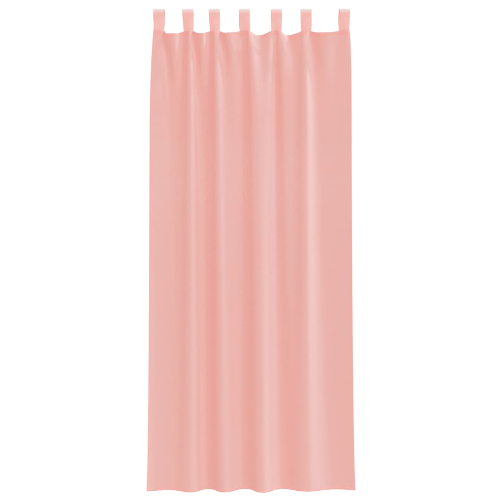 Voile Curtains with Rod Pockets 2 pcs Pink