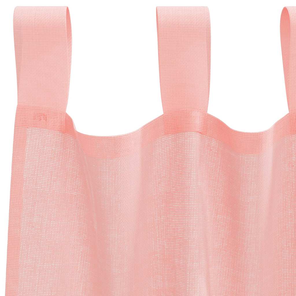Voile Curtains with Rod Pockets 2 pcs Pink