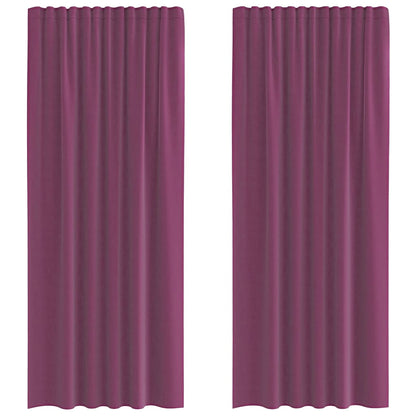 Voile Curtains with Rod Pockets 2 pcs Purple