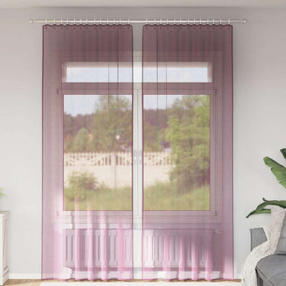 Voile Curtains with Rod Pockets 2 pcs Purple