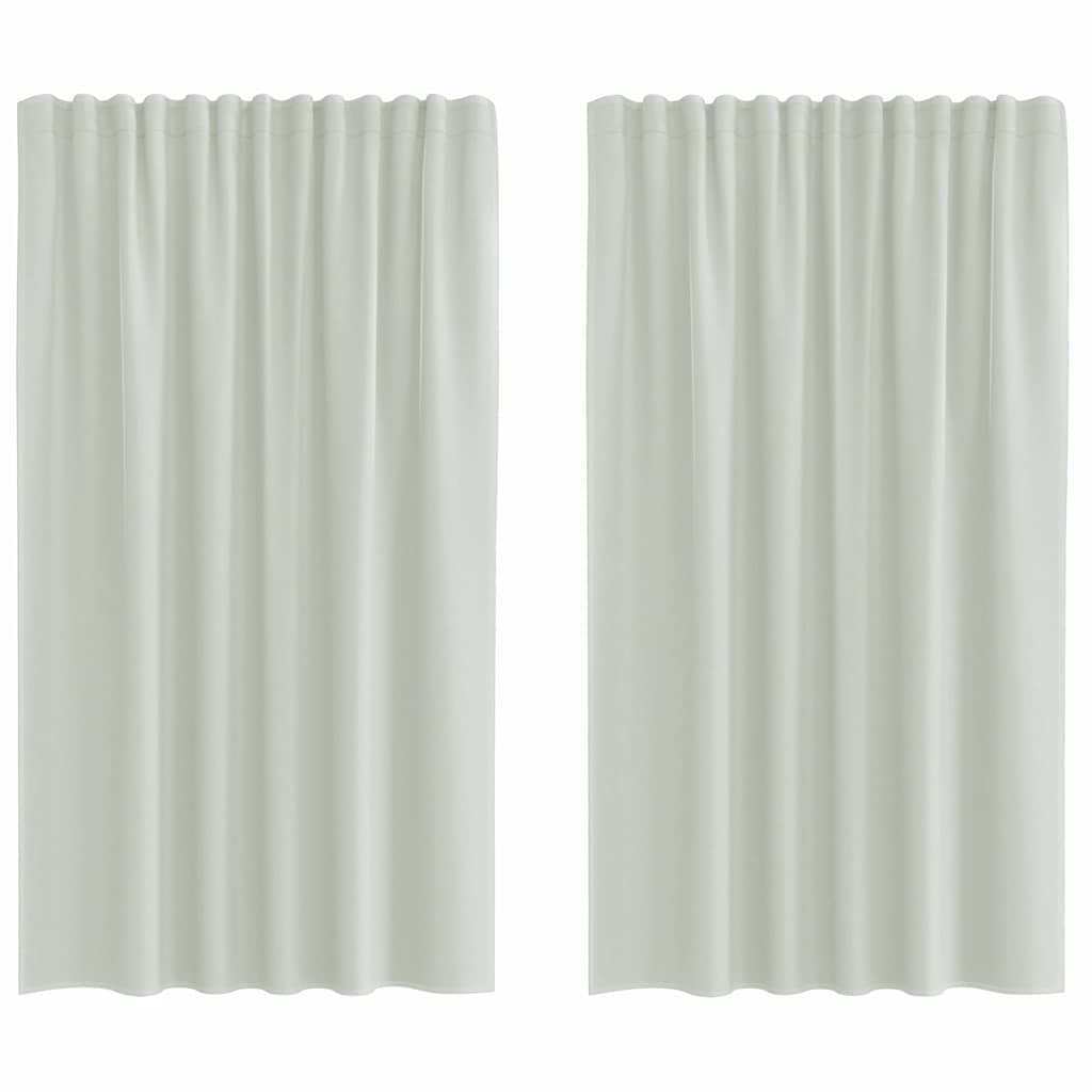 Voile Curtains with Rod Pockets 2 pcs Light Grey