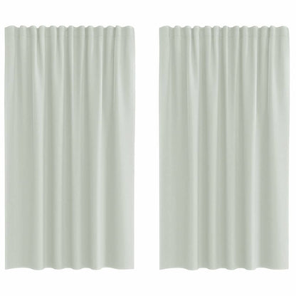 Voile Curtains with Rod Pockets 2 pcs Light Grey