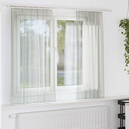Voile Curtains with Rod Pockets 2 pcs Light Grey