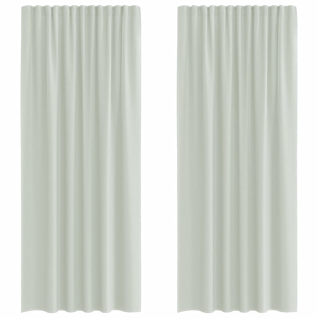 Voile Curtains with Rod Pockets 2 pcs Light Grey
