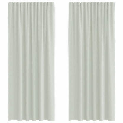 Voile Curtains with Rod Pockets 2 pcs Light Grey