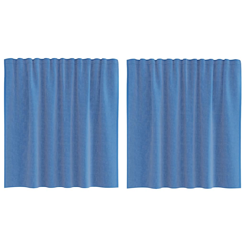 Voile Curtains with Rod Pockets 2 pcs Royal Blue