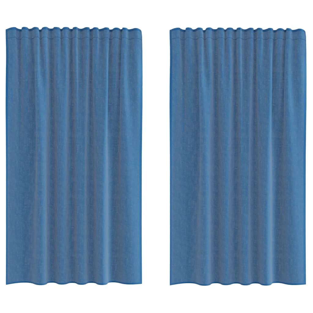 Voile Curtains with Rod Pockets 2 pcs Royal Blue