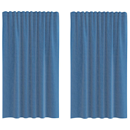 Voile Curtains with Rod Pockets 2 pcs Royal Blue