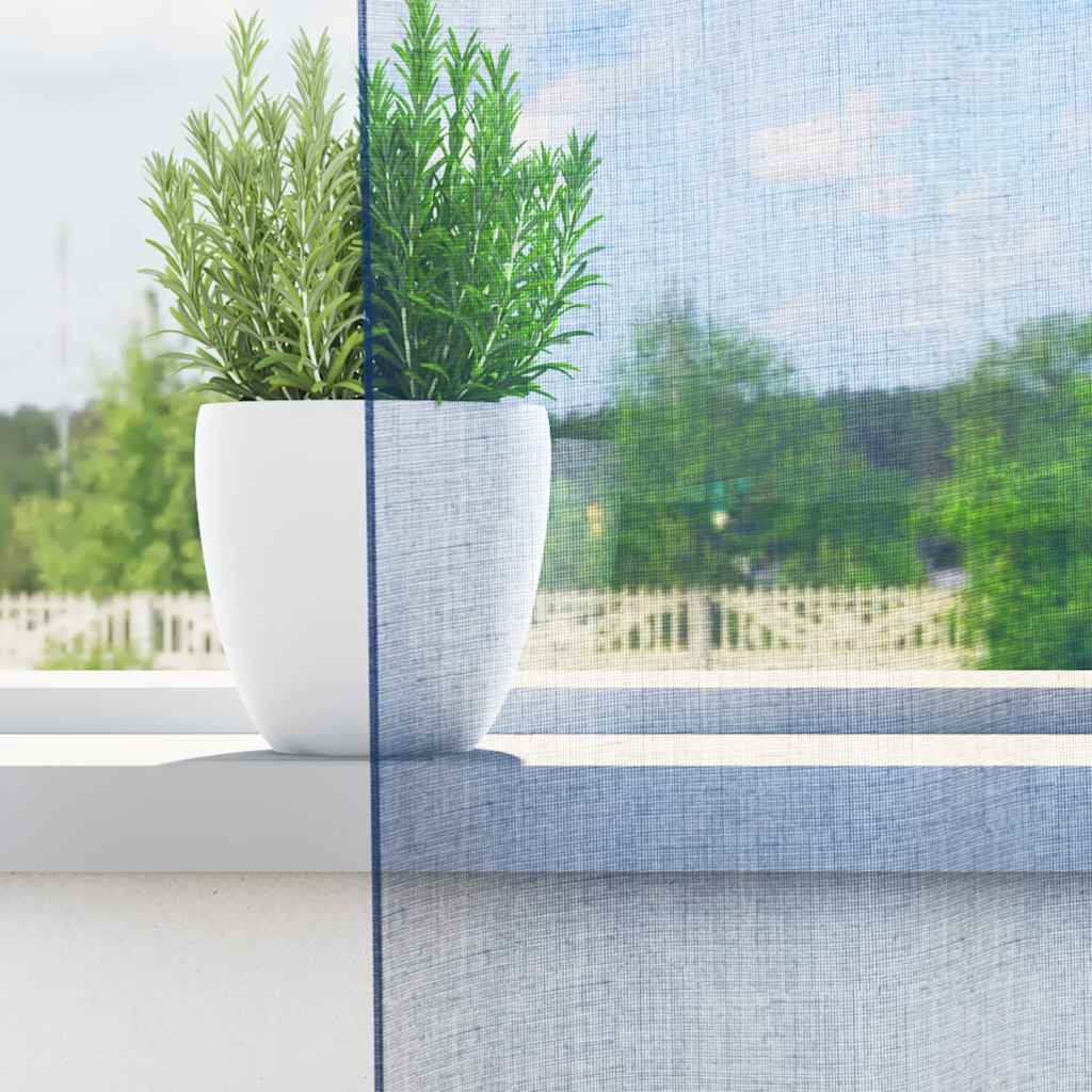 Voile Curtains with Rod Pockets 2 pcs Royal Blue