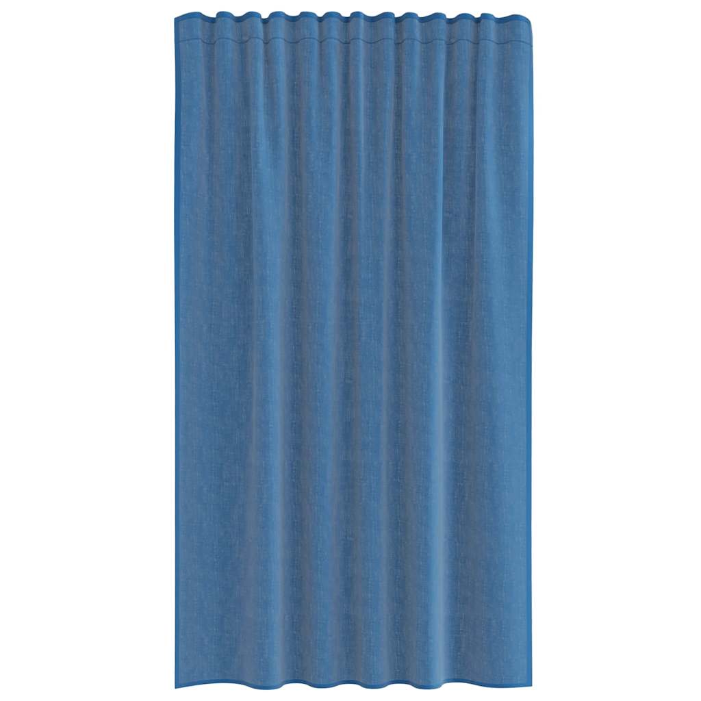 Voile Curtains with Rod Pockets 2 pcs Royal Blue