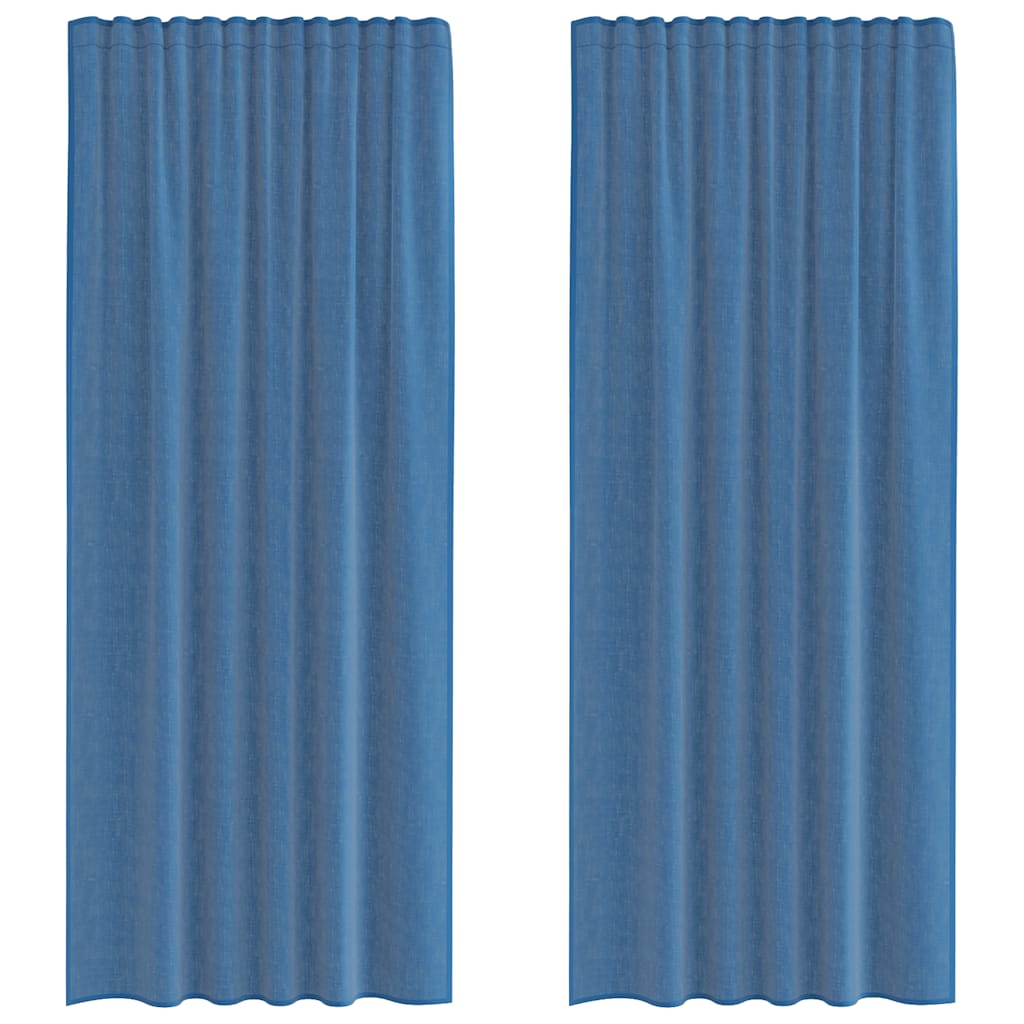 Voile Curtains with Rod Pockets 2 pcs Royal Blue