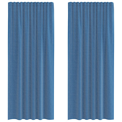 Voile Curtains with Rod Pockets 2 pcs Royal Blue