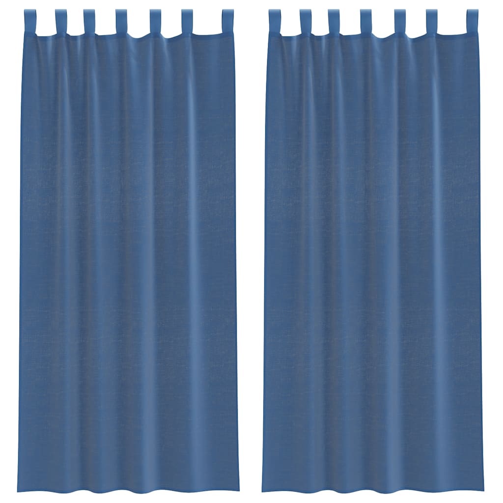 Voile Curtains with Rod Pockets 2 pcs Royal Blue