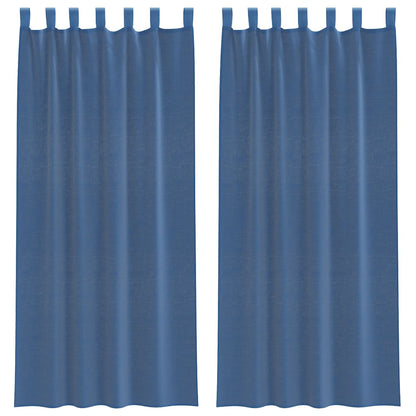 Voile Curtains with Rod Pockets 2 pcs Royal Blue