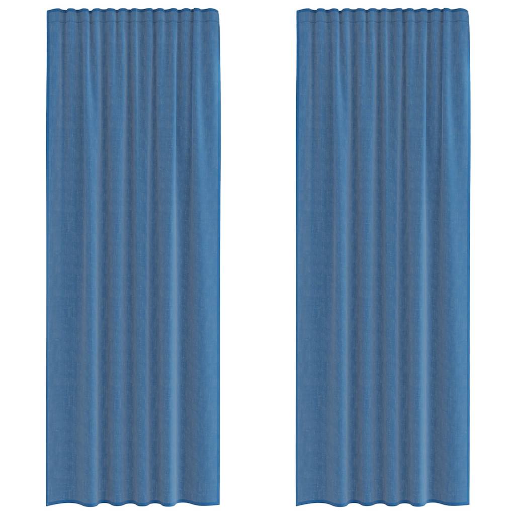 Voile Curtains with Rod Pockets 2 pcs Royal Blue