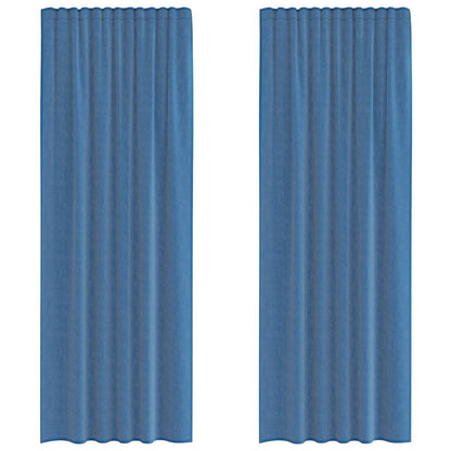 Voile Curtains with Rod Pockets 2 pcs Royal Blue