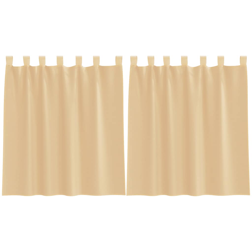 Voile Curtains with Rod Pockets 2 pcs Sand