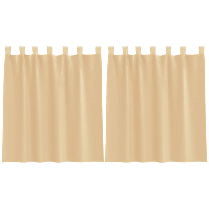 Voile Curtains with Rod Pockets 2 pcs Sand