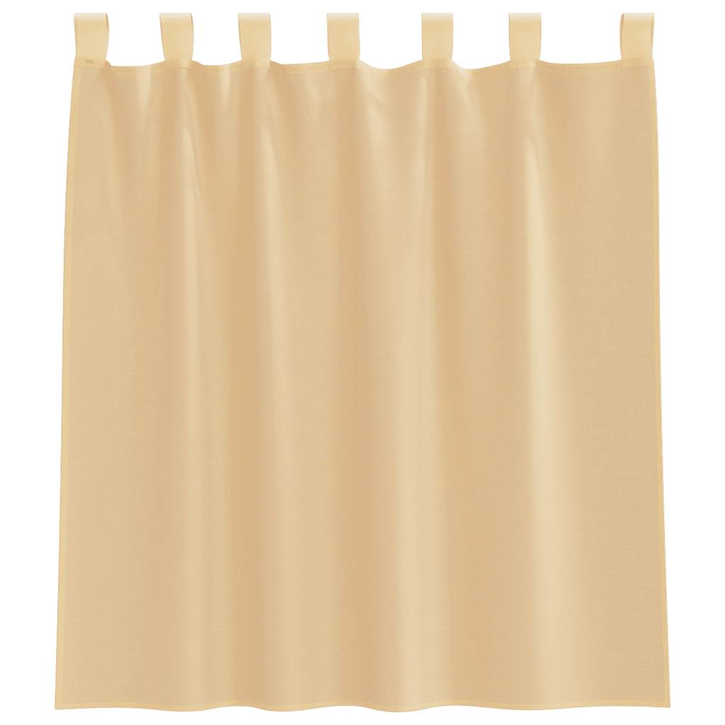 Voile Curtains with Rod Pockets 2 pcs Sand