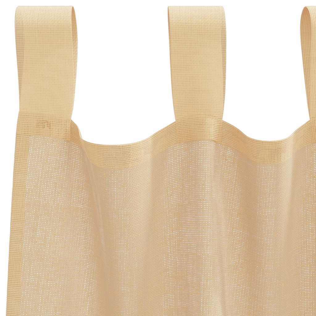 Voile Curtains with Rod Pockets 2 pcs Sand