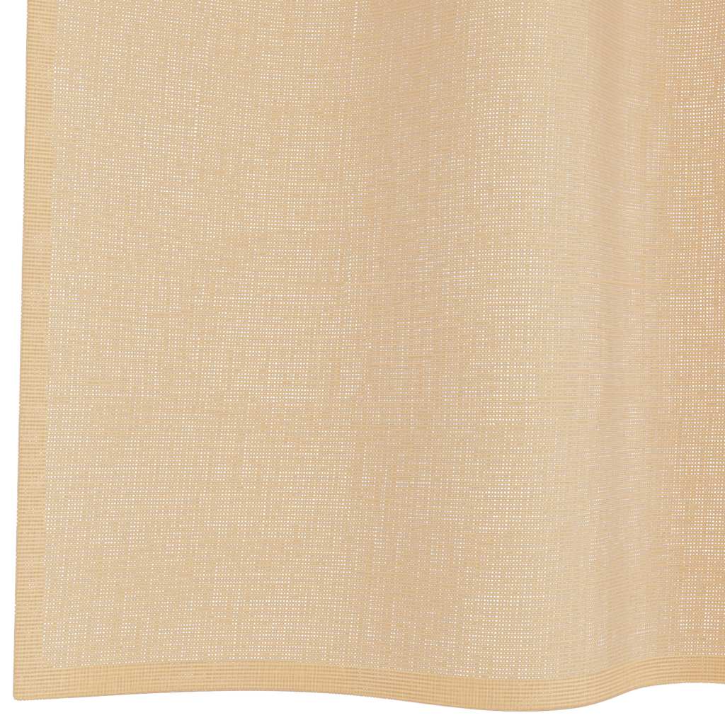 Voile Curtains with Rod Pockets 2 pcs Sand