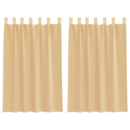 Voile Curtains with Rod Pockets 2 pcs Sand