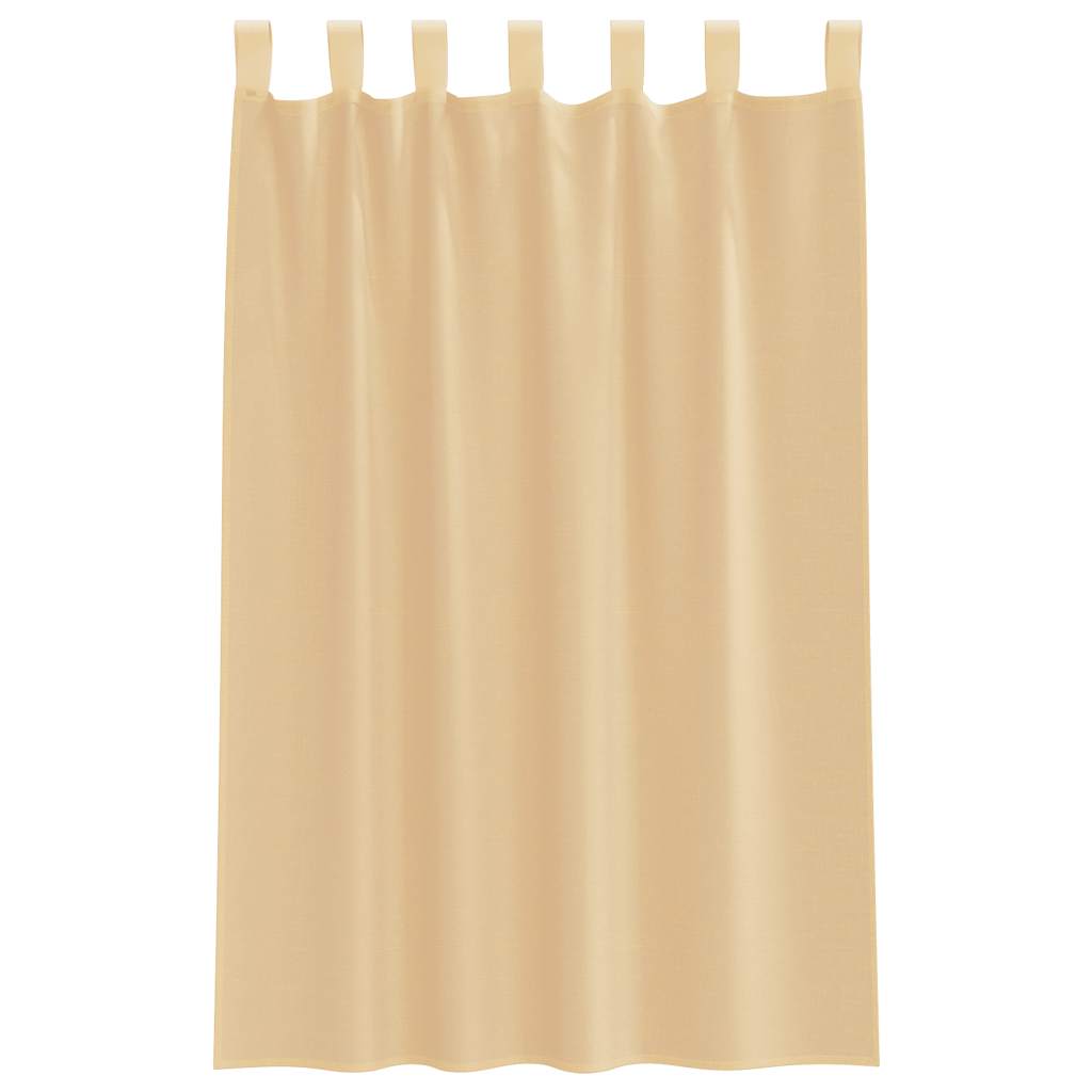 Voile Curtains with Rod Pockets 2 pcs Sand