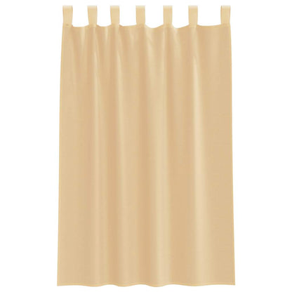 Voile Curtains with Rod Pockets 2 pcs Sand
