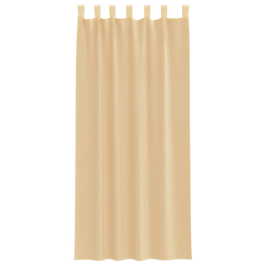 Voile Curtains with Rod Pockets 2 pcs Sand