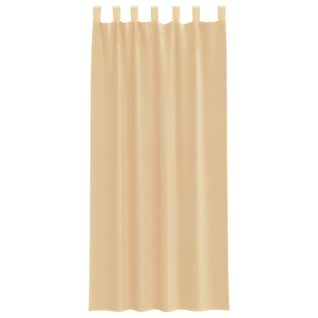 Voile Curtains with Rod Pockets 2 pcs Sand