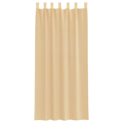 Voile Curtains with Rod Pockets 2 pcs Sand