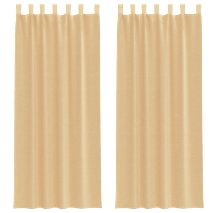 Voile Curtains with Rod Pockets 2 pcs Sand