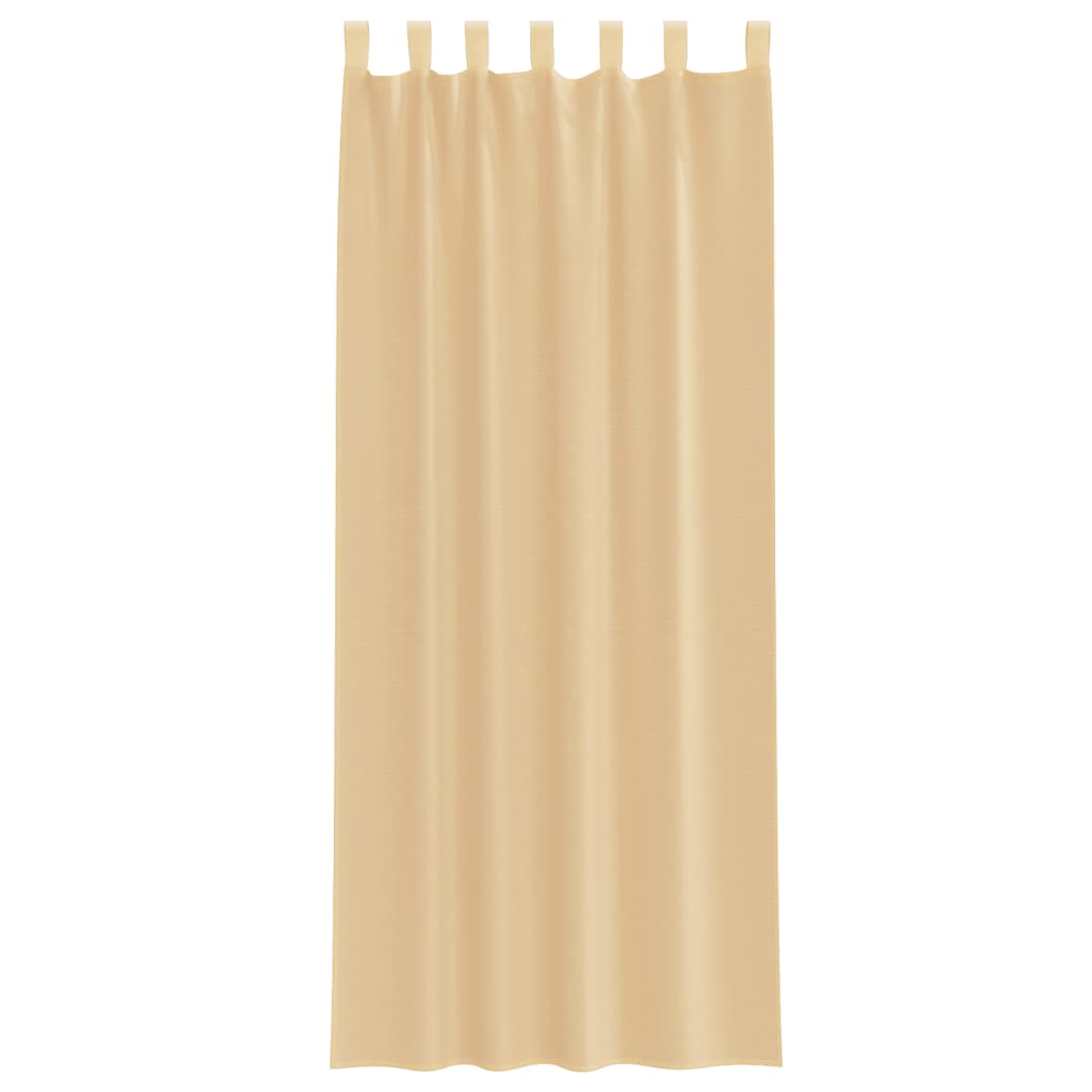 Voile Curtains with Rod Pockets 2 pcs Sand