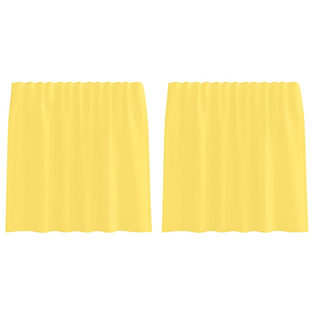 Voile Curtains with Rod Pockets 2 pcs Yellow