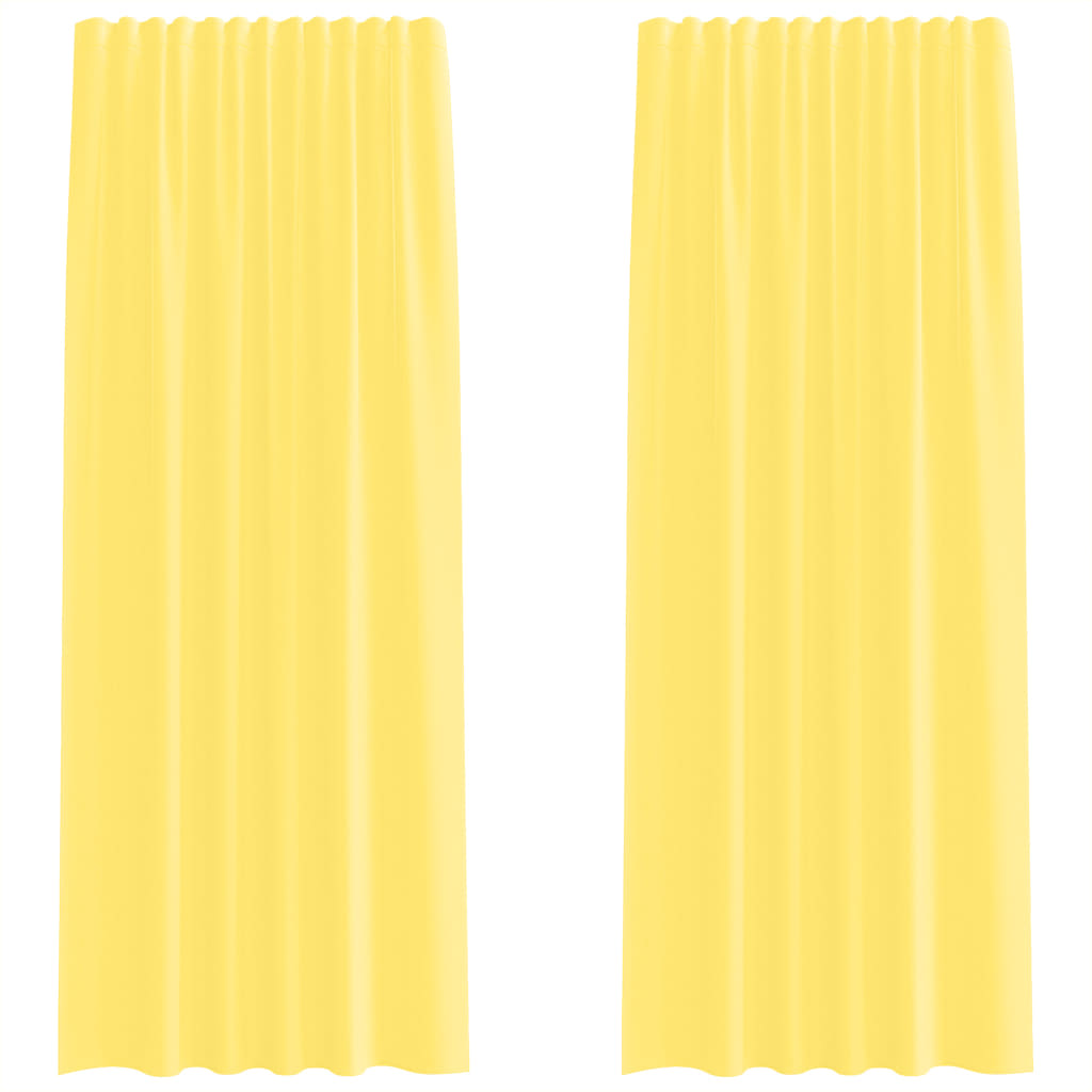Voile Curtains with Rod Pockets 2 pcs Yellow