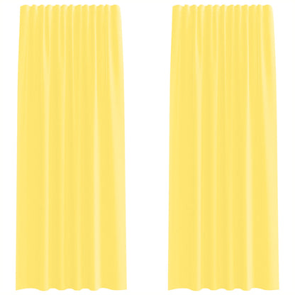 Voile Curtains with Rod Pockets 2 pcs Yellow