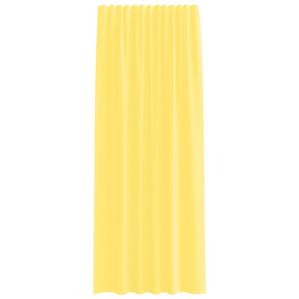 Voile Curtains with Rod Pockets 2 pcs Yellow
