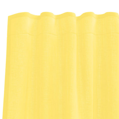 Voile Curtains with Rod Pockets 2 pcs Yellow