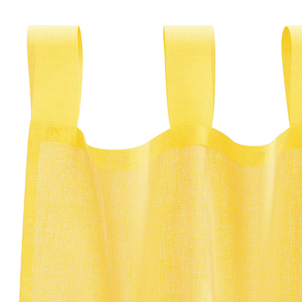 Voile Curtains with Rod Pockets 2 pcs Yellow