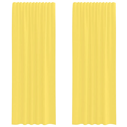 Voile Curtains with Rod Pockets 2 pcs Yellow