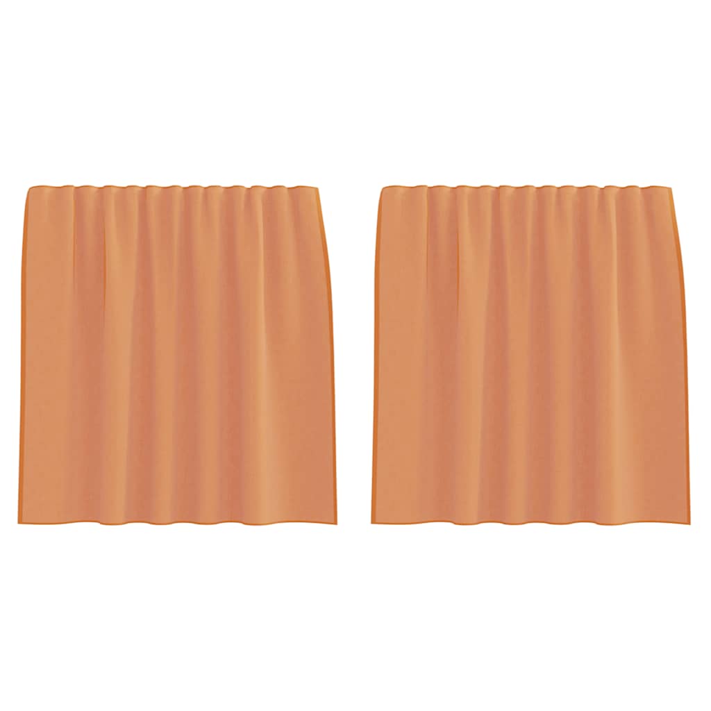 Voile Curtains with Rod Pockets 2 pcs Terracotta