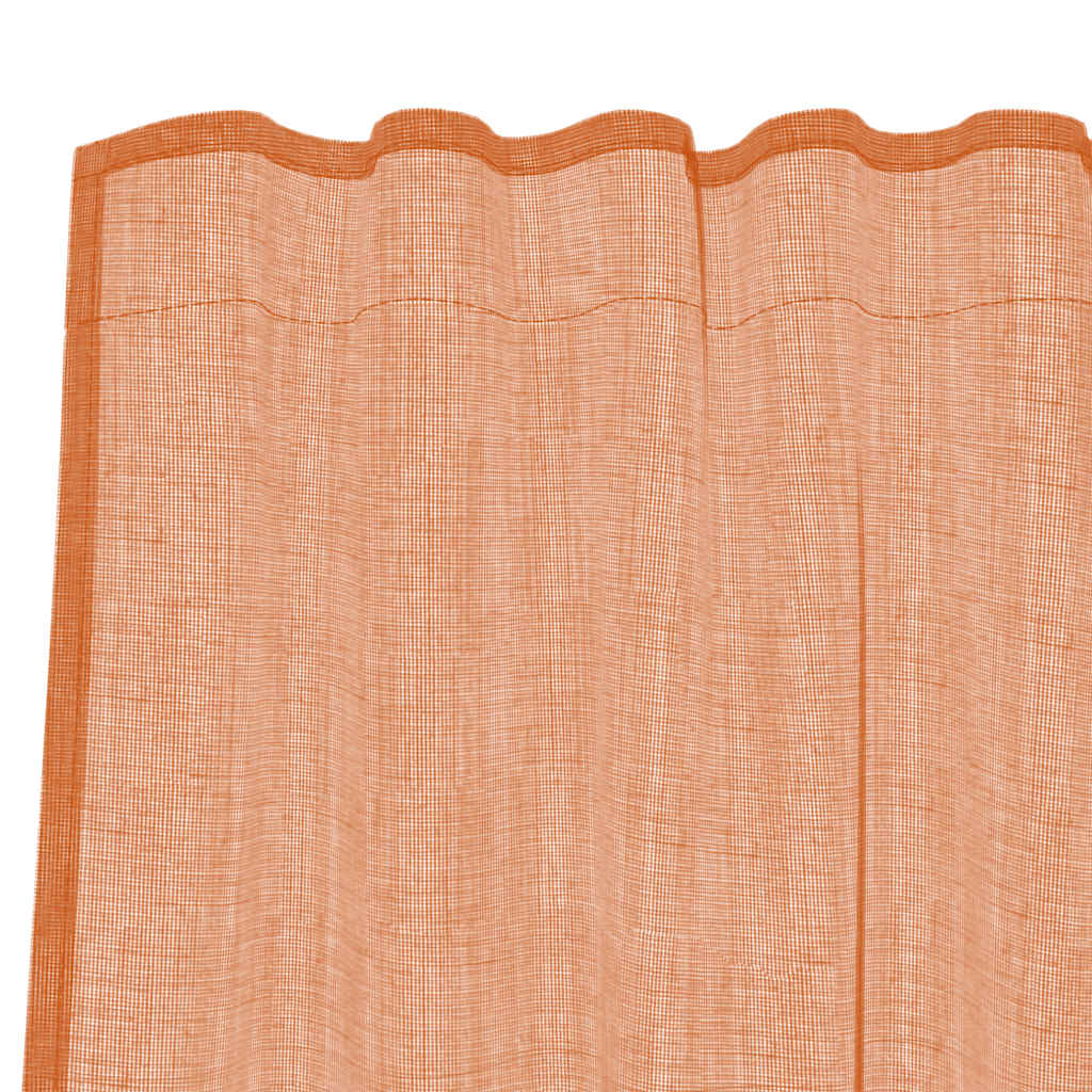 Voile Curtains with Rod Pockets 2 pcs Terracotta