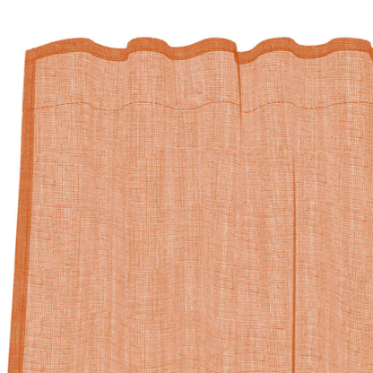 Voile Curtains with Rod Pockets 2 pcs Terracotta