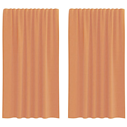 Voile Curtains with Rod Pockets 2 pcs Terracotta