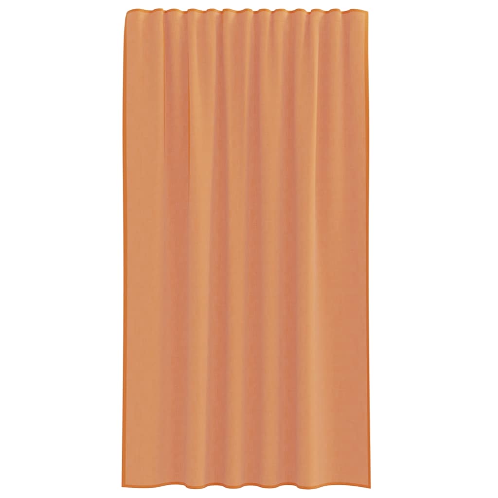 Voile Curtains with Rod Pockets 2 pcs Terracotta