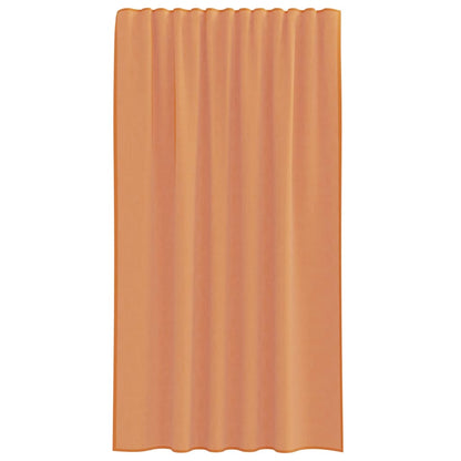 Voile Curtains with Rod Pockets 2 pcs Terracotta