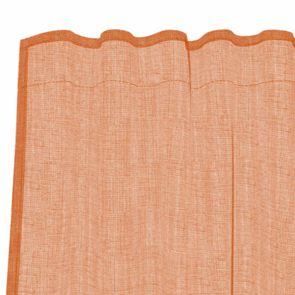 Voile Curtains with Rod Pockets 2 pcs Terracotta