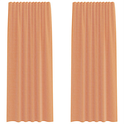 Voile Curtains with Rod Pockets 2 pcs Terracotta