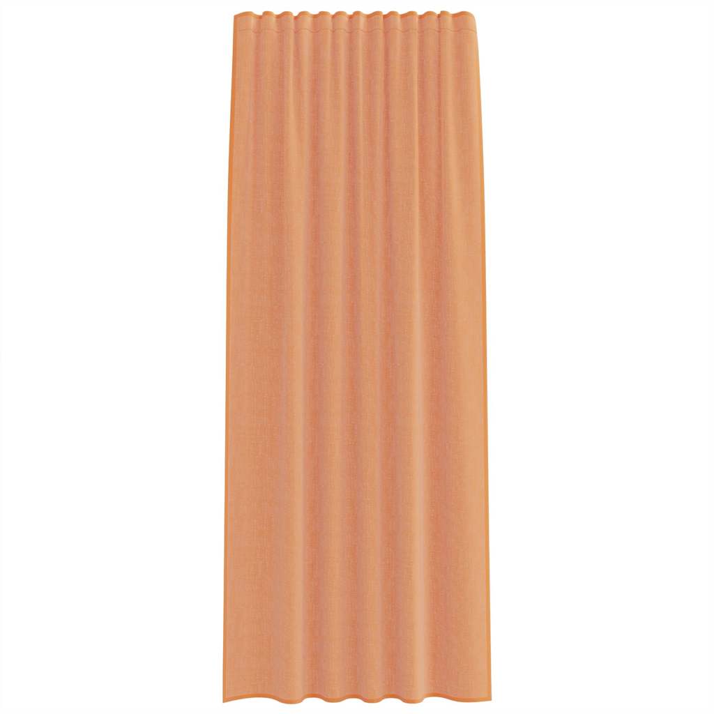 Voile Curtains with Rod Pockets 2 pcs Terracotta