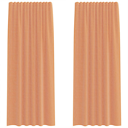 Voile Curtains with Rod Pockets 2 pcs Terracotta